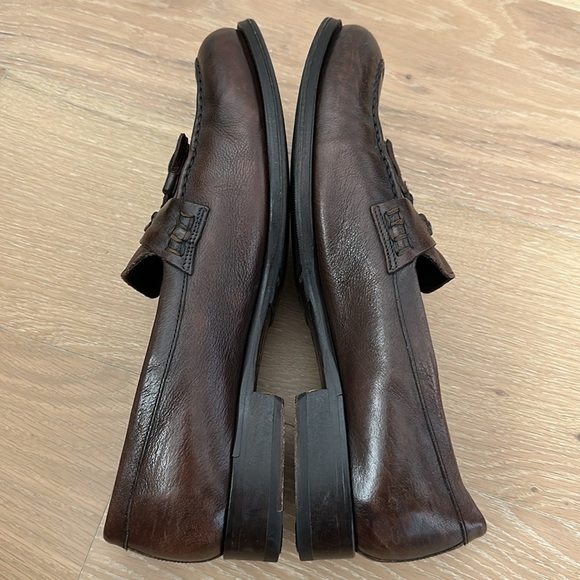 Suitsupply Brown Italian Leather Tassle Loafers Slip On Dress Shoes Size 10.5 - Picture 8 of 10